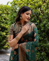 Premium Green Color Soft Silk Sarees